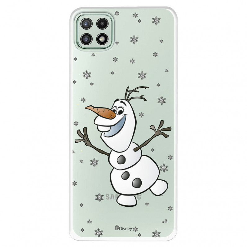 Funda para Samsung Galaxy A22 5G Oficial de Disney Olaf Transparente - Frozen