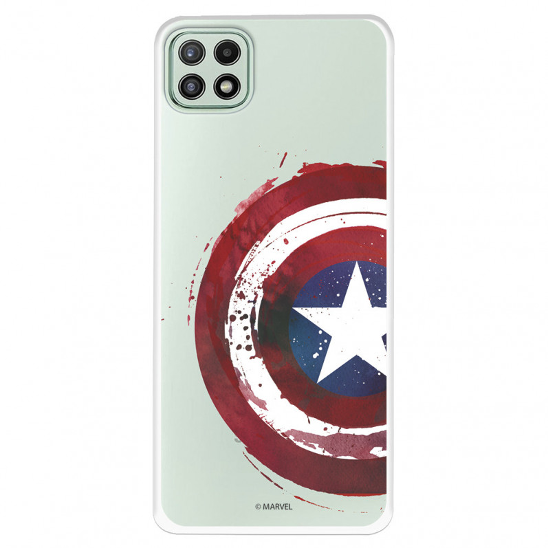 Funda para Samsung Galaxy A22 5G Oficial de Marvel Capitán América Escudo Transparente - Marvel