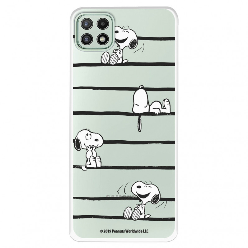 Funda para Samsung Galaxy A22 5G Oficial de Peanuts Snoopy rayas - Snoopy