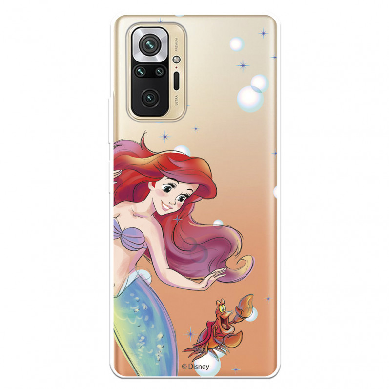 Funda para Xiaomi Redmi Note 10 Pro Oficial de Disney Ariel y Sebastián Burbujas - La Sirenita