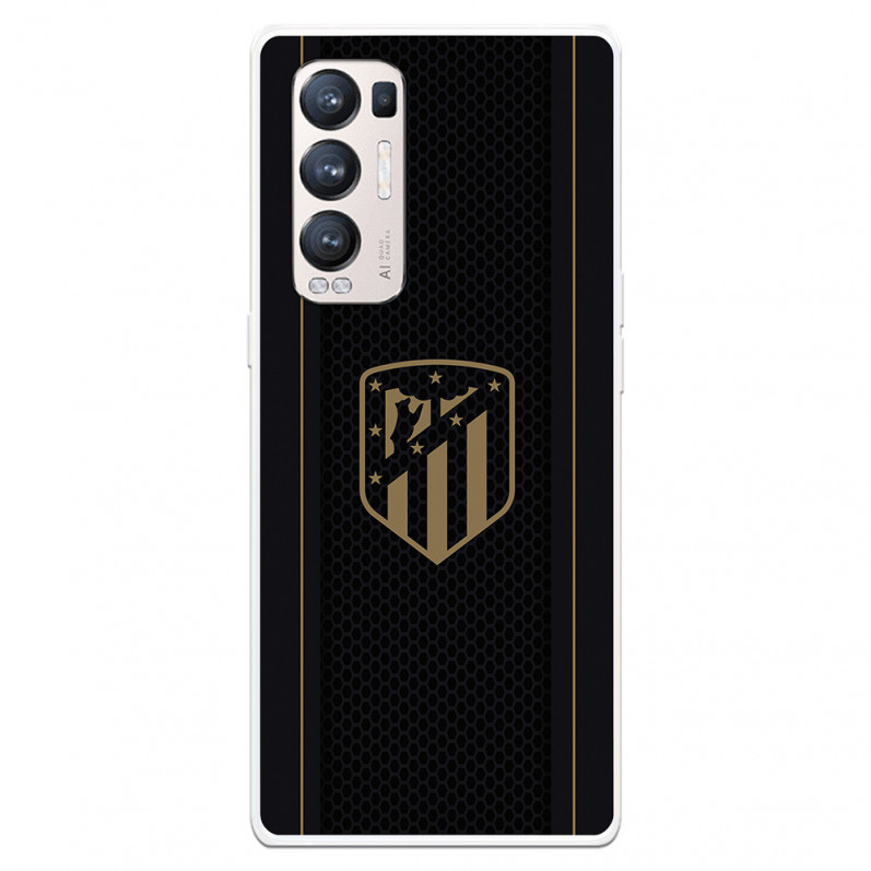 Funda para Oppo Find X3 Neo del Atleti Escudo Dorado Fondo Negro - Licencia Oficial Atlético de Madrid