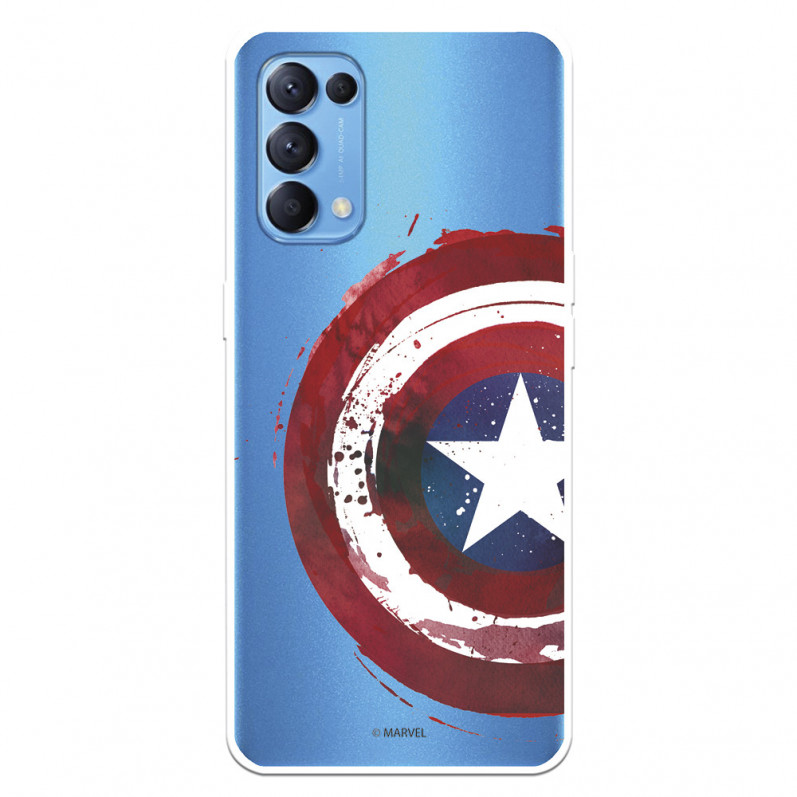 Funda para Oppo Find X3 Lite Oficial de Marvel Capitán América Escudo Transparente - Marvel