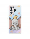 Funda para Oppo Find X3 Neo Oficial de Disney Dumbo Silueta Transparente - Dumbo