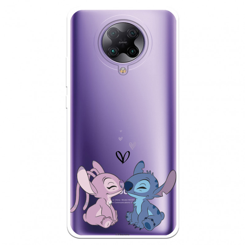 Funda para Xiaomi Redmi K30 Pro Oficial de Disney Angel & Stitch Beso - Lilo & Stitch