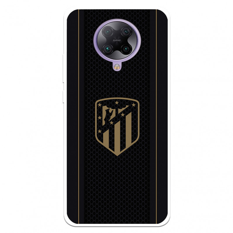 Funda para Xiaomi Redmi K30 Pro del Atleti Escudo Dorado Fondo Negro - Licencia Oficial Atlético de Madrid