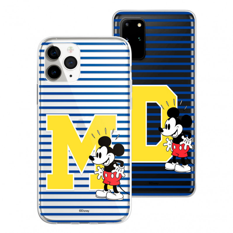 Personalisierte Disney Handyhülle mit Ihrem Initialen Design Mickey Lines - Offizielle Disney Lizenz