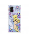 Funda para Samsung Galaxy A71 5G Oficial de Disney Campanilla Flores - Peter Pan