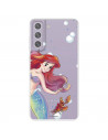 Funda para Samsung Galaxy S21 FE Oficial de Disney Ariel y Sebastián Burbujas - La Sirenita