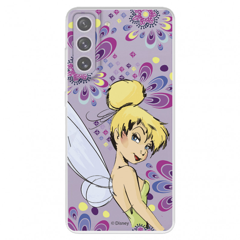 Funda para Samsung Galaxy S21 FE Oficial de Disney Campanilla Flores - Peter Pan