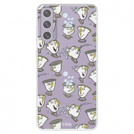 Funda para Samsung Galaxy S21 FE Oficial de Disney Chip Potts Siluetas - La Bella y la Bestia