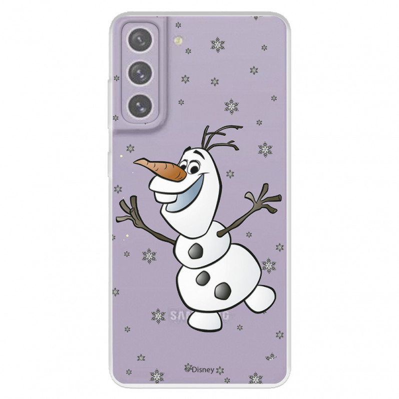 Funda para Samsung Galaxy S21 FE Oficial de Disney Olaf Transparente - Frozen