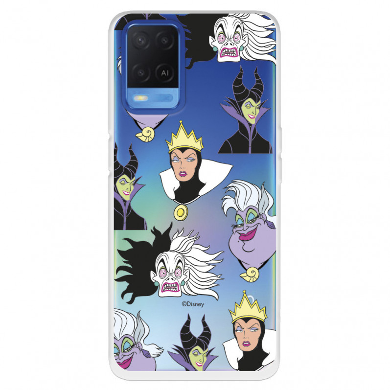 Funda para Oppo A54 4G Oficial de Disney Villanas Patrón - Villanas Disney