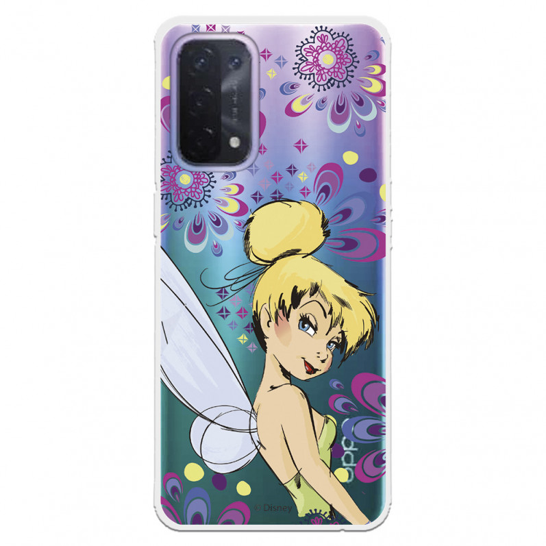 Funda para Oppo A54 5G Oficial de Disney Campanilla Flores - Peter Pan