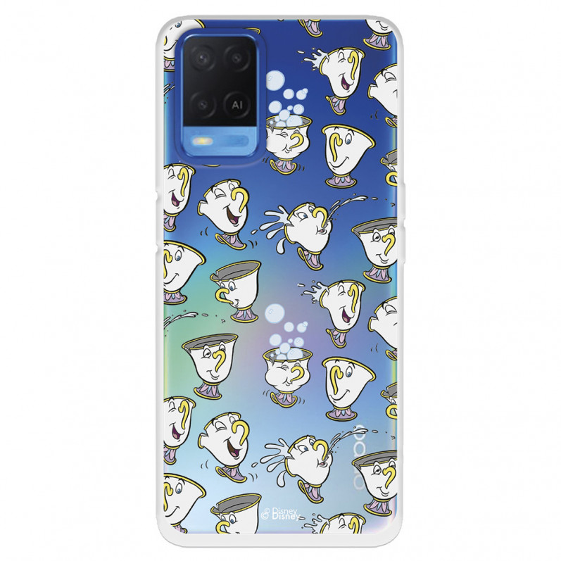 Funda para Oppo A55 4G Oficial de Disney Chip Potts Siluetas - La Bella y la Bestia