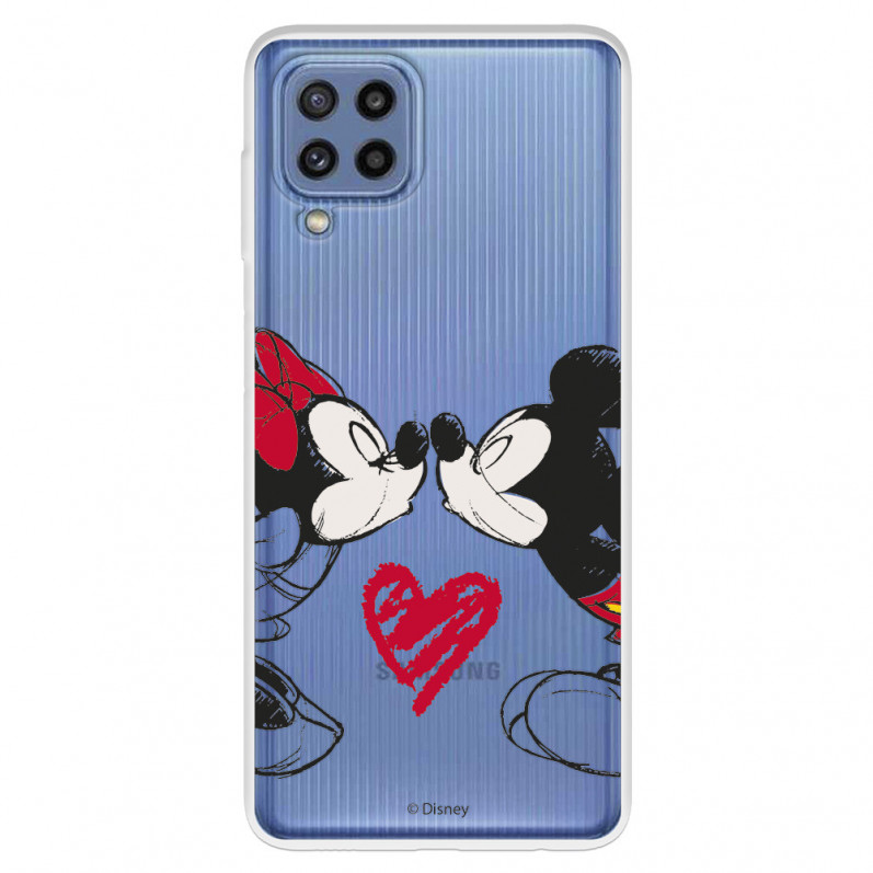 Funda para Samsung Galaxy M32 Oficial de Disney Mickey y Minnie Beso - Clásicos Disney
