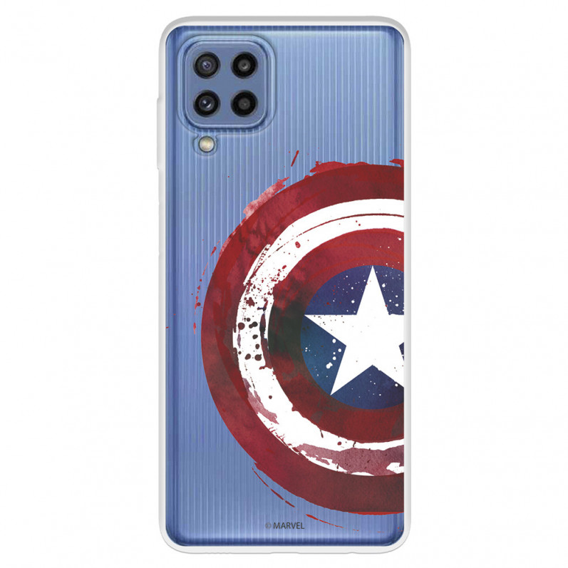 Funda para Samsung Galaxy M32 Oficial de Marvel Capitán América Escudo Transparente - Marvel