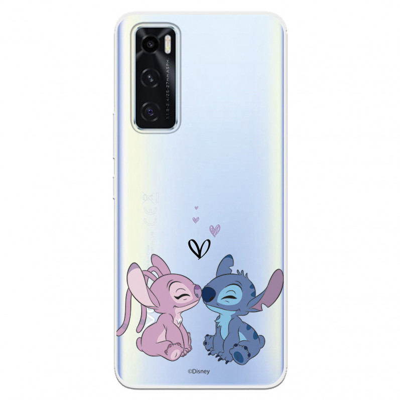 Funda para Vivo Y70 Oficial de Disney Angel & Stitch Beso - Lilo & Stitch