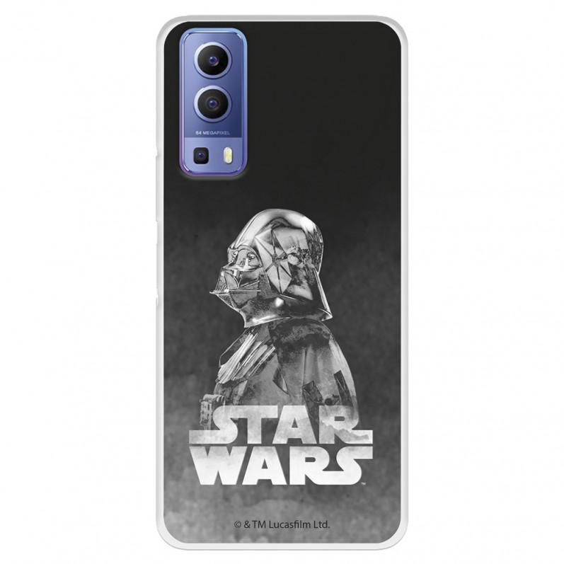 Funda para Vivo Y72 5G Oficial de Star Wars Darth Vader Fondo negro - Star Wars