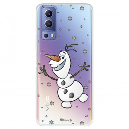 Funda para Vivo Y72 5G Oficial de Disney Olaf Transparente - Frozen