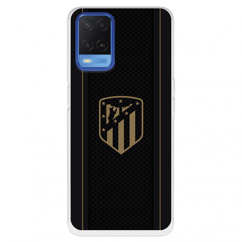 Fundaara Oppo A55 4G del Atleti Escudo Dorado Fondo Negro - Licencia Oficial Atlético de Madrid