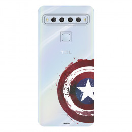 Funda para TCL 10 L Oficial de Marvel Capitán América Escudo Transparente - Marvel