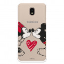 Funda para Samsung Galaxy J3 2018 Oficial de Disney Mickey y Minnie Beso - Clásicos Disney