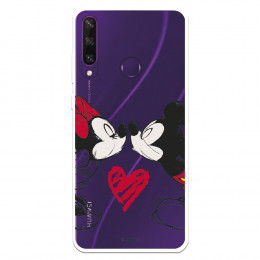 Funda para Huawei Y6p Oficial de Disney Mickey y Minnie Beso - Clásicos Disney