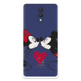 Funda para Alcatel 1X 2019 Oficial de Disney Mickey y Minnie Beso - Clásicos Disney