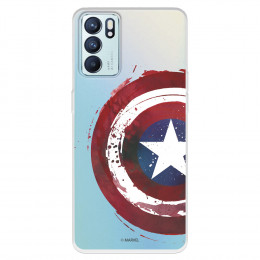 Funda para Oppo Reno6 Oficial de Marvel Capitán América Escudo Transparente - Marvel