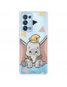 Funda para Oppo Reno6 Pro Oficial de Disney Dumbo Silueta Transparente - Dumbo