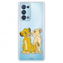 Funda para Oppo Reno6 Pro Oficial de Disney Simba y Nala Silueta - El Rey León