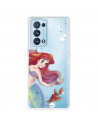 Funda para Oppo Reno6 Pro Oficial de Disney Ariel y Sebastián Burbujas - La Sirenita