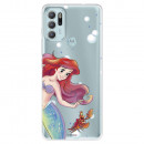 Funda para Motorola Moto G60S Oficial de Disney Ariel y Sebastián Burbujas - La Sirenita