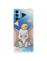 Funda para Oppo Reno4 5G Oficial de Disney Dumbo Silueta Transparente - Dumbo