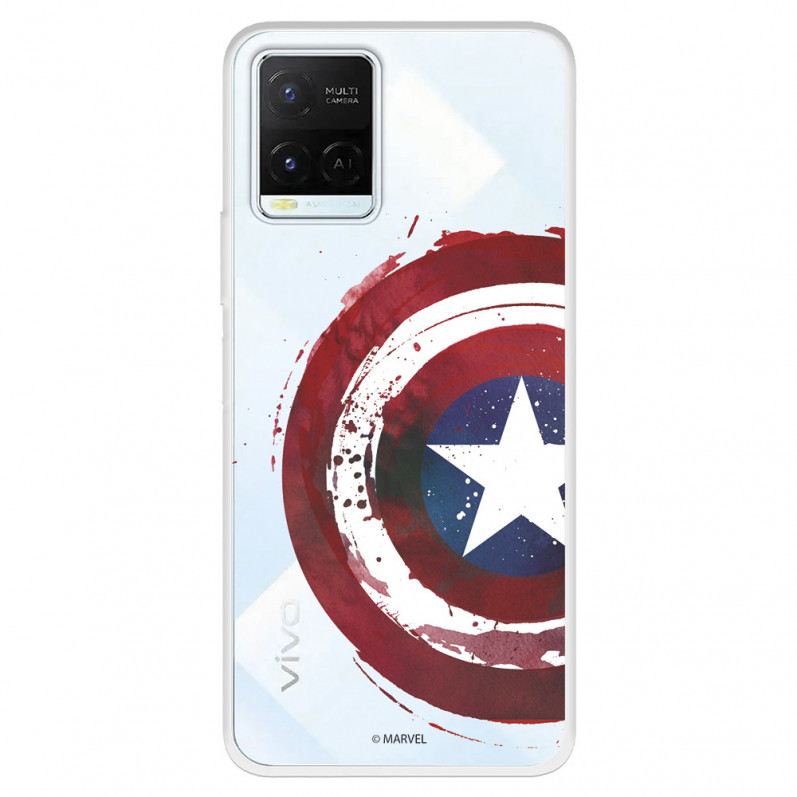 Funda para Vivo Y21S Oficial de Marvel Capitán América Escudo Transparente - Marvel