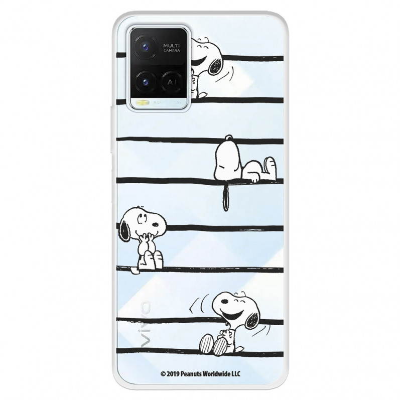 Funda para Vivo Y21S Oficial de Peanuts Snoopy rayas - Snoopy