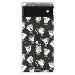 Funda para Google Pixel 6 Oficial de Disney Chip Potts Siluetas - La Bella y la Bestia