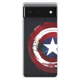 Funda para Google Pixel 6 Oficial de Marvel Capitán América Escudo Transparente - Marvel