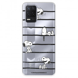 Funda para Realme Narzo 30 5G Oficial de Peanuts Snoopy rayas - Snoopy