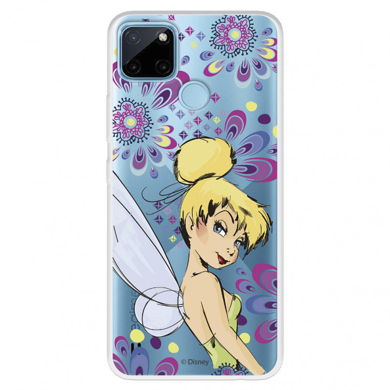 Funda para Realme C25Y Oficial de Disney Campanilla Flores - Peter Pan