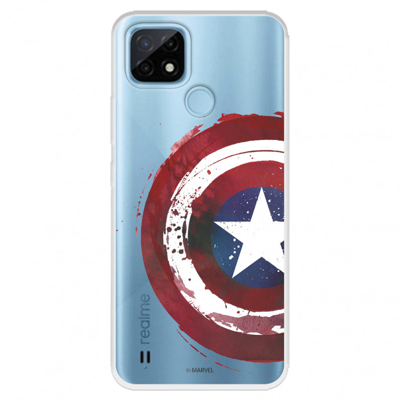 Coque pour Realme C21 Officielle de Marvel Captain America Bouclier Transparente - Marvel