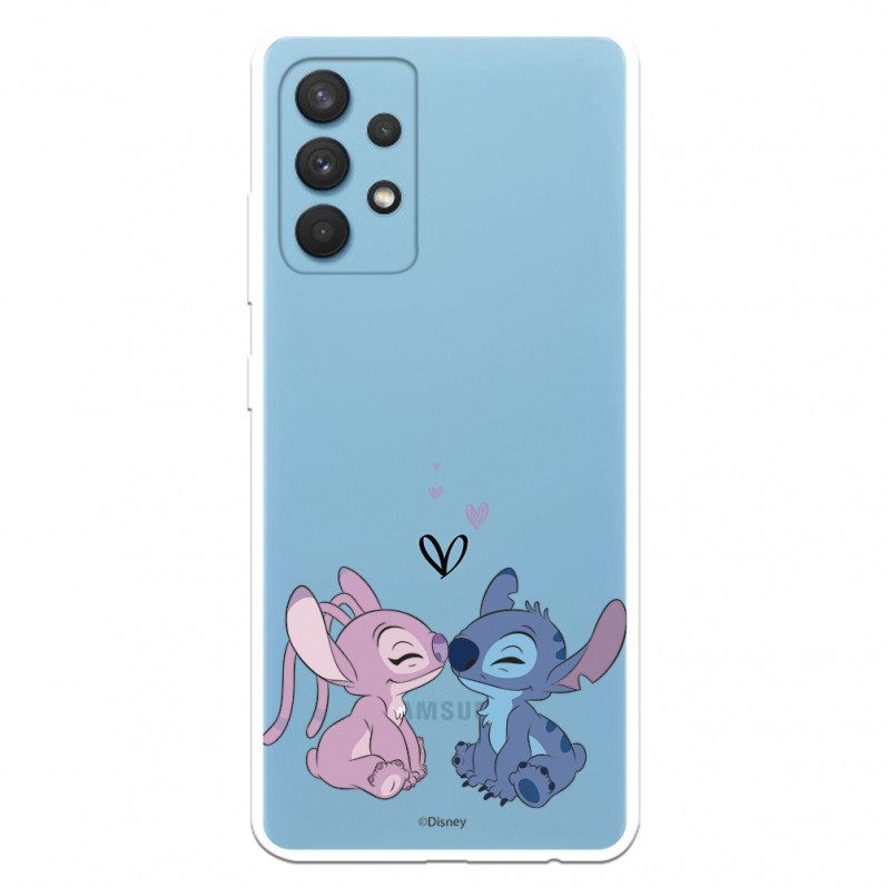 Coque pour Samsung Galaxy A32 4G Officielle de Disney Angel & Stitch Bisou - Lilo & Stitch