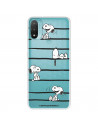 Funda para Motorola Moto E30 Oficial de Peanuts Snoopy rayas - Snoopy