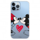 Coque pour iPhone 13 Pro Max Officielle de Disney Mickey et Minnie Bisou - Classiques Disney