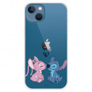 Coque pour iPhone 13 Officielle de Disney Angel & Stitch Bisou - Lilo & Stitch