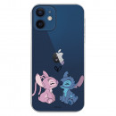 Coque pour iPhone 12 Mini Officielle de Disney Angel & Stitch Bisou - Lilo & Stitch