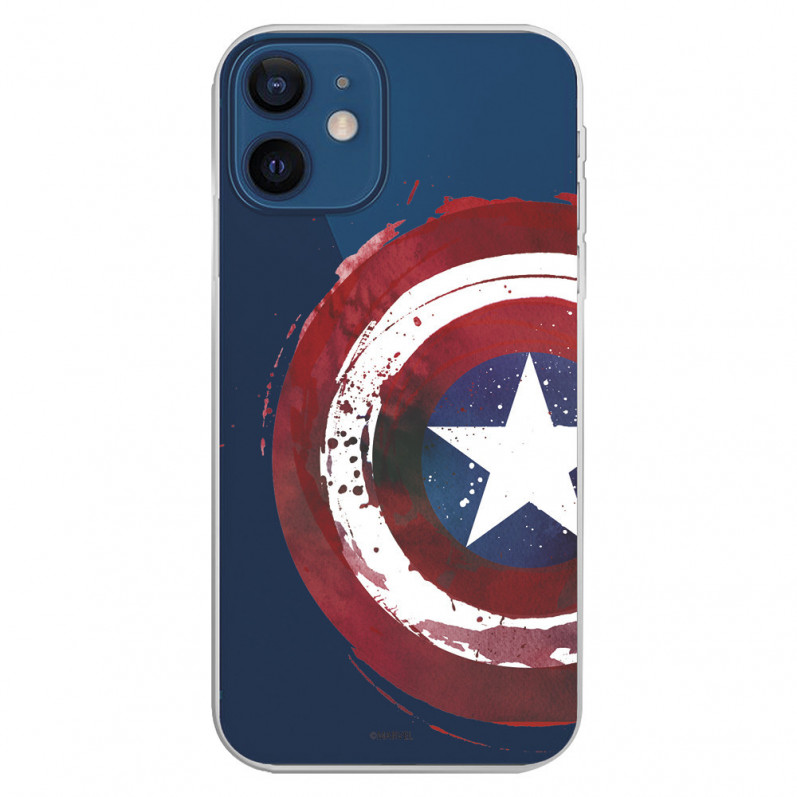 Coque pour iPhone 12 Mini Officielle de Marvel Captain America Bouclier Transparente - Marvel