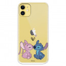 Coque pour iPhone 11 Officielle de Disney Angel & Stitch Bisou - Lilo & Stitch