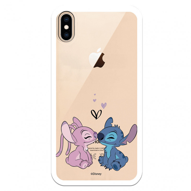 Coque pour iPhone XS Max Officielle de Disney Angel & Stitch Bisou - Lilo & Stitch