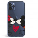 Coque pour iPhone 12 Pro Officielle de Disney Mickey et Minnie Bisou - Classiques Disney